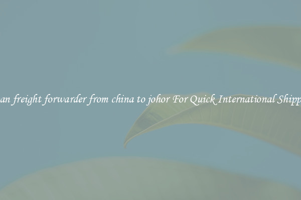 ocean freight forwarder from china to johor For Quick International Shipping