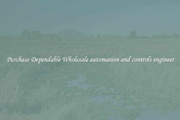 Purchase Dependable Wholesale automation and controls engineer