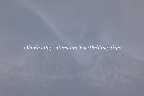 Obtain alloy catamaran For Thrilling Trips