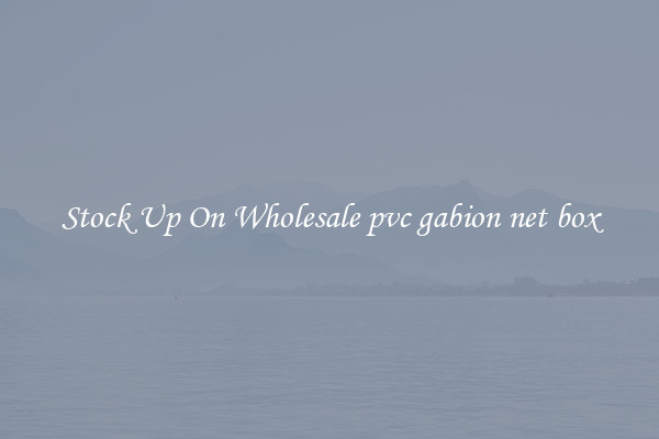 Stock Up On Wholesale pvc gabion net box